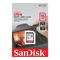 SanDisk Ultra 16GB SDHC UHS-I Hafıza Kartı 80MB/s Class 10 (SDSDUNS-016G-GN3IN) Full HD Kamera Uyumlu