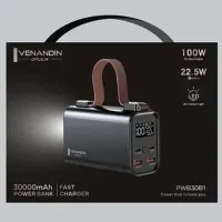 Venandin PWB30B1 30.000 mAh Hızlı Şarjlı Type-C LED Ekranlı Powerbank (Işıldaklı 100W)