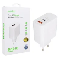 Weko WK-21446 S11-UC 25 Watt 3.0 Amper Type-C + USB Telefon Şarj Başlık Adaptörü
