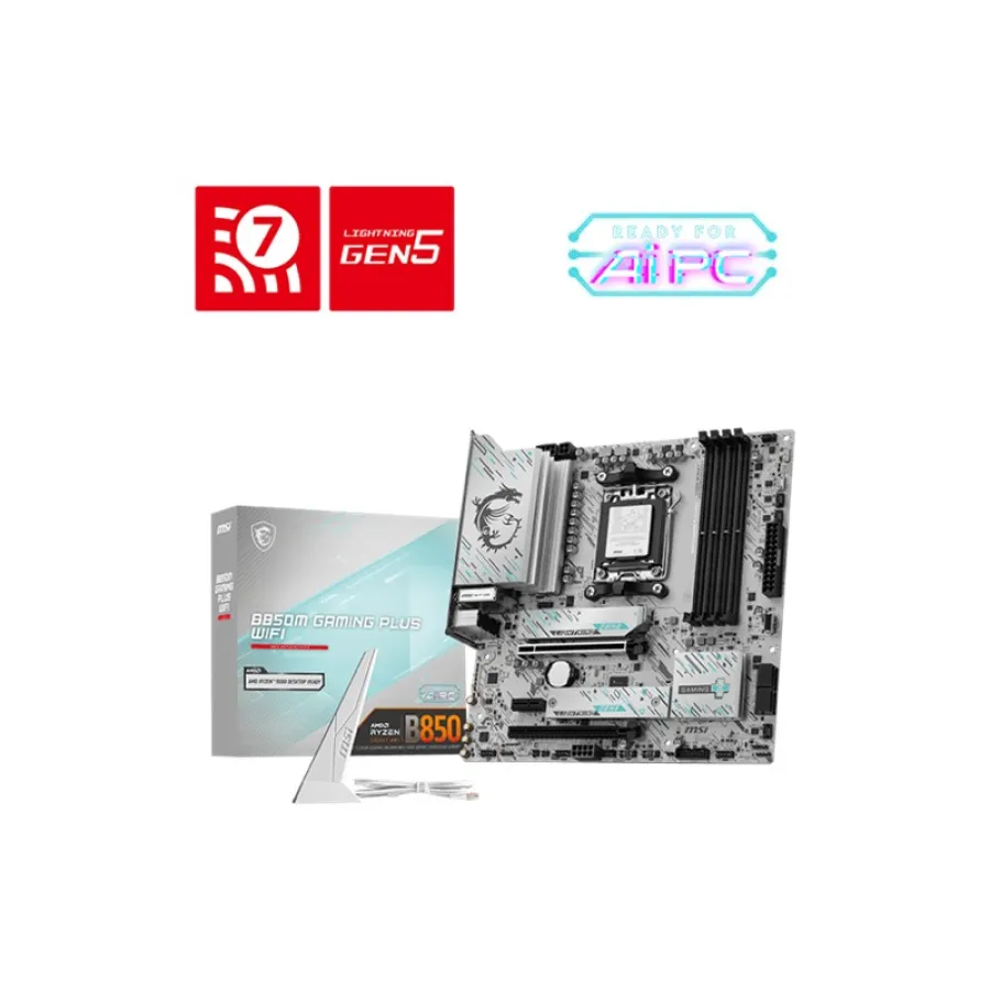 MSI B850M GAMING PLUS WIFI DDR5 8200MHZ 1XHDMI 1XDP 2XM.2 AM5 MATX ANAKART