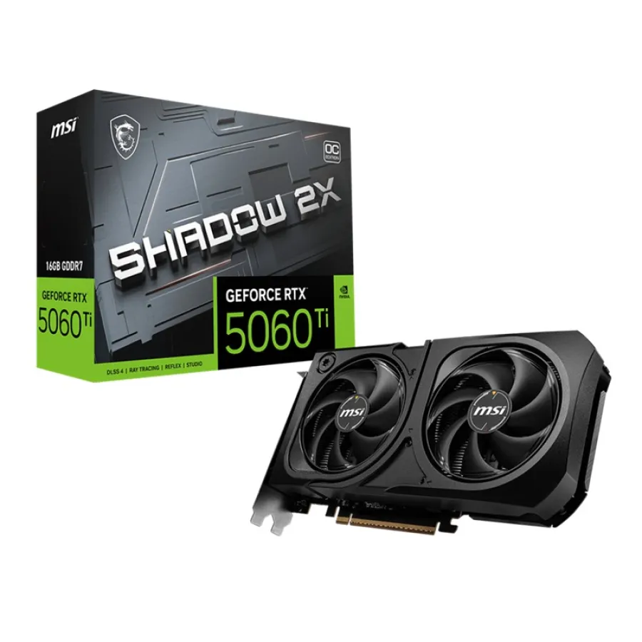 MSI GEFORCE RTX5060TI 16G SHADOW 2X OC PLUS 16GB GDDR7 128BIT 1XHDMI 3XDP EKRAN KARTI