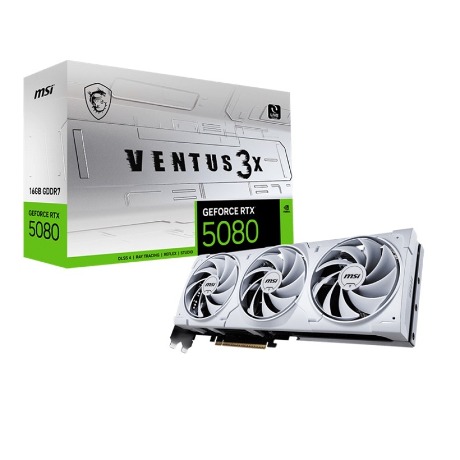 MSI GeForce RTX 5080 Ventus 3X OC White 16GB 256BIT 1XHDMI 3XDP EKRAN KARTI