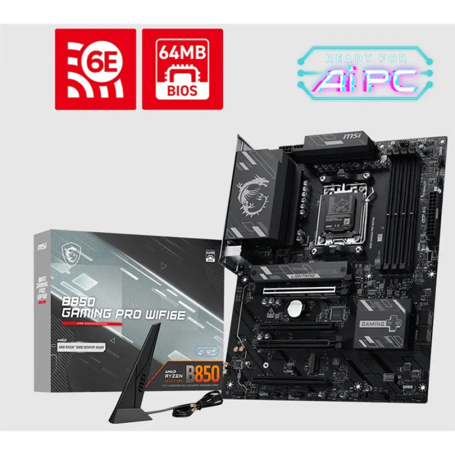 MSI MB B850 GAMING PRO WIFI6E – AM5 DDR5 8200+ O.C. Gaming Performans Anakart