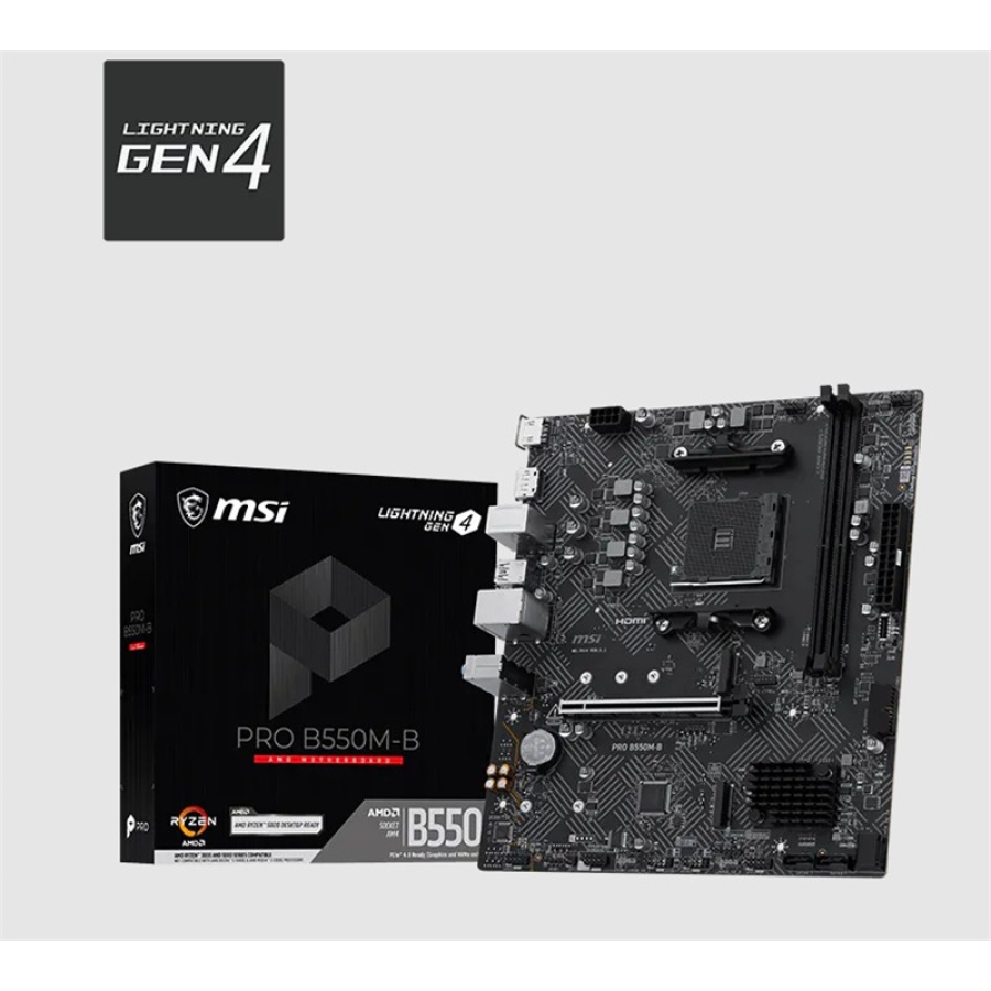 MSI PRO B550M-B AMD B550 Soket AM4 DDR4 4600MHz(OC) M.2 mATX Anakart