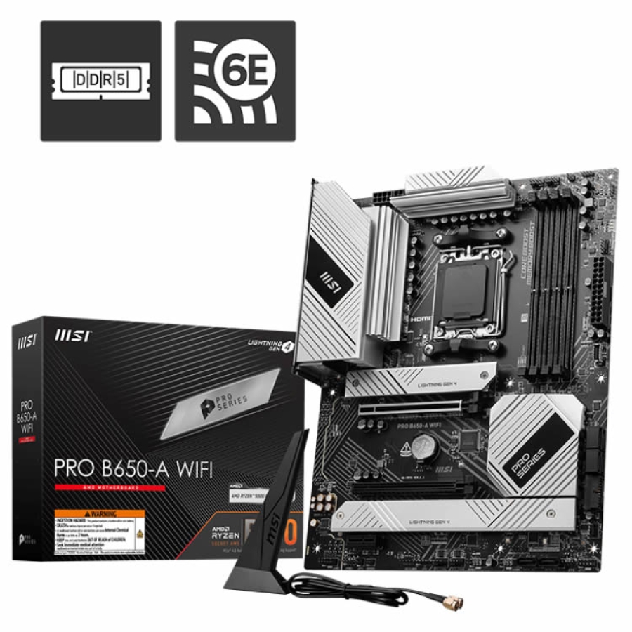MSI PRO B650-A WiFi DDR5 7600MHZ 1XHDMI 3XM.2 USB ATX AM5 ANAKART