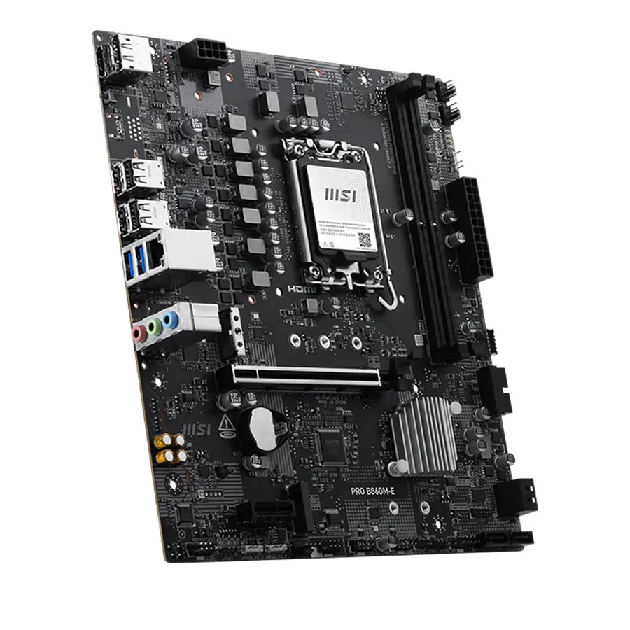 MSI PRO B860M-E DDR5 9066MHz (OC) LGA1851 mATX Anakart - PCIe 5.0, 5G LAN, M.2 Gen5, HDMI 2.1 & DisplayPort