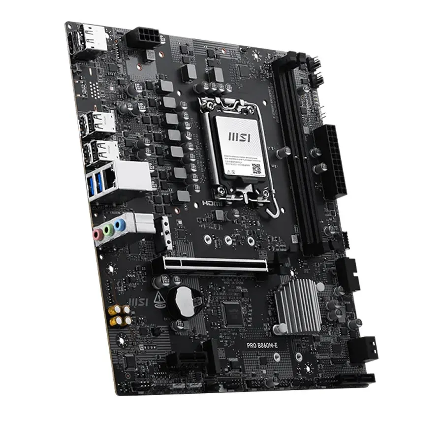 MSI PRO B860M-E DDR5 9066MHz (OC) LGA1851 mATX Anakart - PCIe 5.0, 5G LAN, M.2 Gen5, HDMI 2.1 & DisplayPort