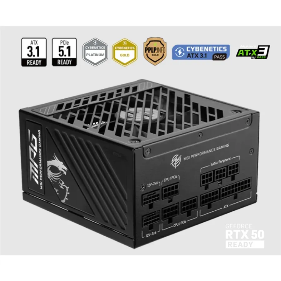 MSI 1250W 80+ Gold MPG A1250GS PCIE 5.1 Tam Modüler Power Supply