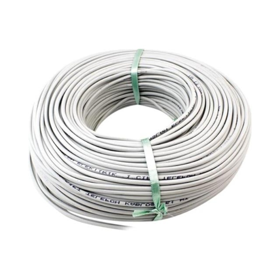 Powermaster 3 Telli 1 Hat 1 Çift 100 Metre Telefon Hat Kablosu (1*2+1*0.50)