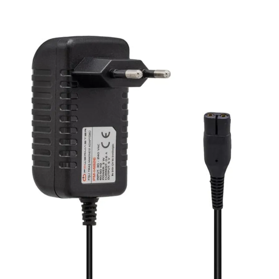 Powermaster PM-14826 5 Volt - 0.6 Amper Fişli Tıraş Makinesi Adaptörü