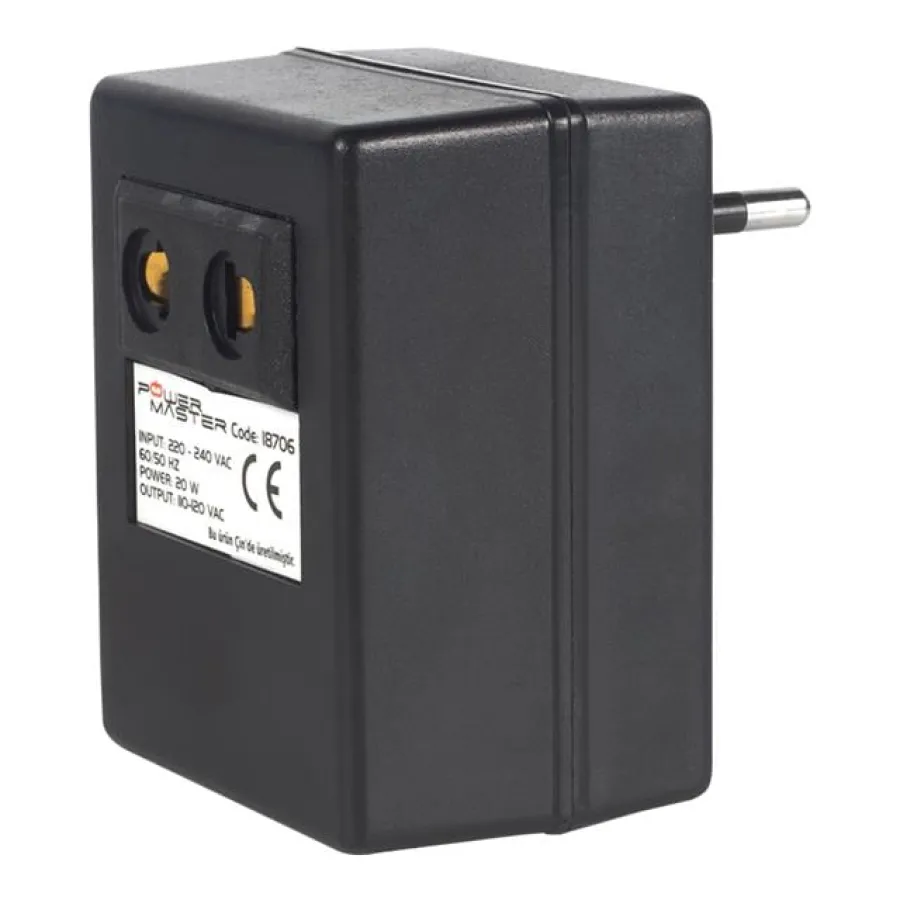 Powermaster PM-18706 220-110Volt 20VA AC/AC Dönüştürücü Transformatör