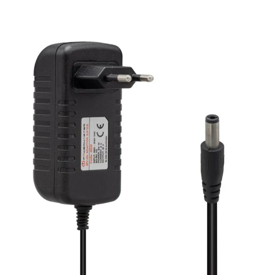 Powermaster PM-4531 12 Volt - 2 Amper 5.5*2.5 Mm Uçlu Plastik Kasa Priz Tipi Adaptör