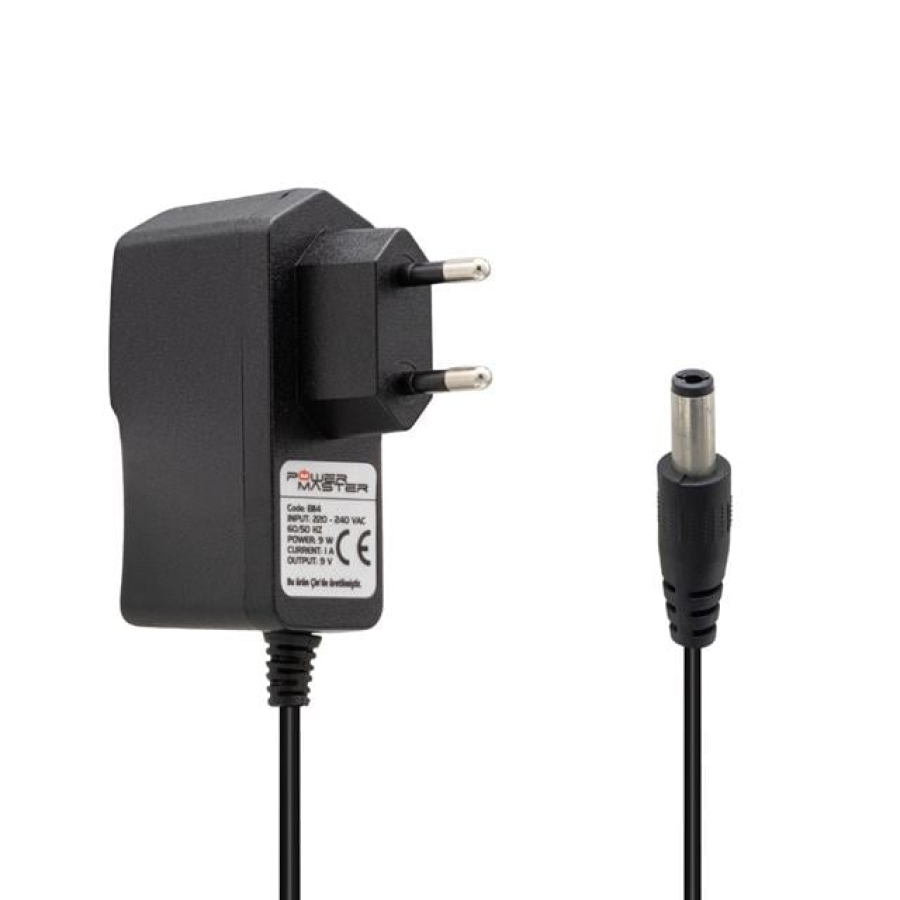 Powermaster PM-8114 9 Volt - 1 Amper 5.5*2.5 Mm Uçlu Priz Tipi Adaptör