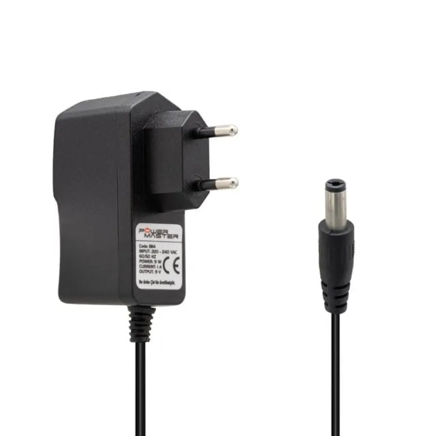 Powermaster PM-8114 9 Volt - 1 Amper 5.5*2.5 Mm Uçlu Priz Tipi Adaptör