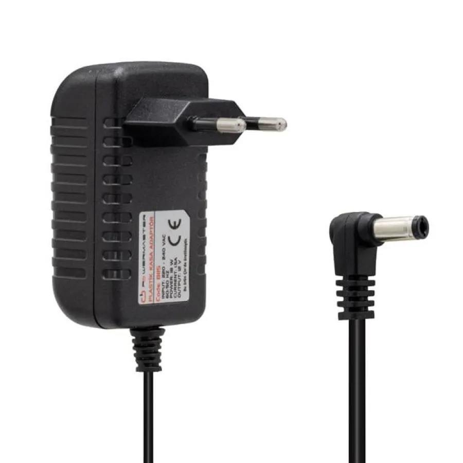 Powermaster PM-8115 12 Volt - 1.5 Amper 5.5*2.5 Mm Uçlu Plastik Kasa Priz Tipi Adaptör