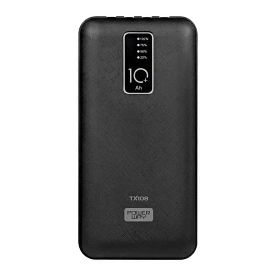 Powerway TX108 Dijital Göstergeli 4 Çıkışlı 10000 Mah Powerbank Siyah