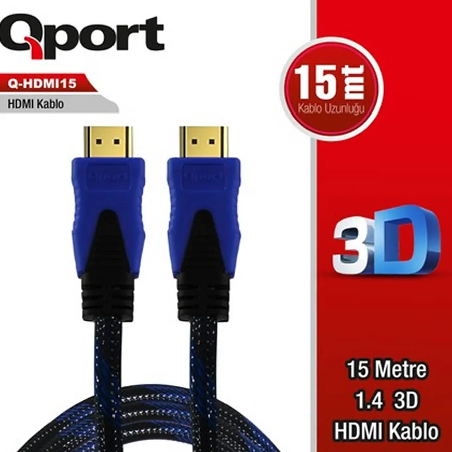 QPORT Q-HDMI15 TO HDMI15 1.4 3D 15M ALTN UÇ KABLO