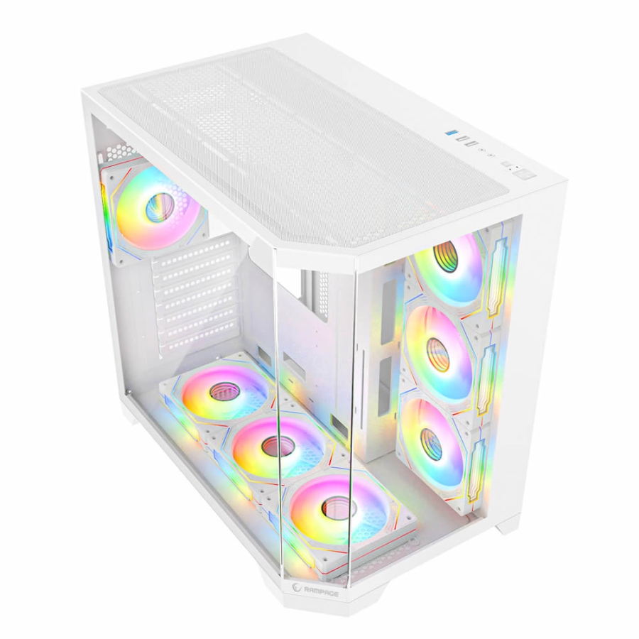 RAMPAGE MEGA 850W 80 PLUS BRONZE 7x12CM ARGB FAN + KUMANDA BEYAZ OYUNCU KASASI