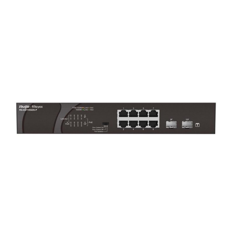 RUIJIE REYEE RG-ES110GDS-P 8 PORT GIGABIT + 2X1GB SFP UPLINK 120W POE SWITCH