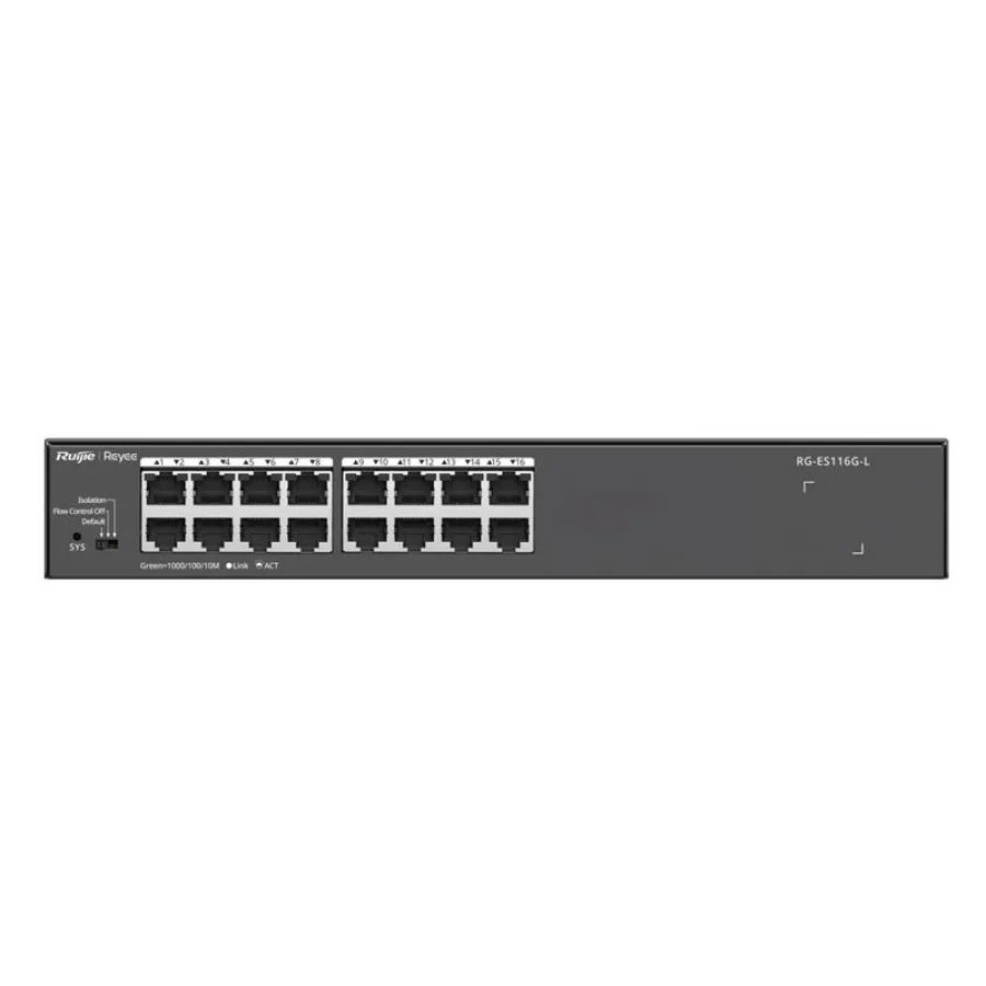 RUIJIE REYEE RG-ES116G-L 16 PORT GIGABIT METAL KASA RACKMOUNT SWITCH