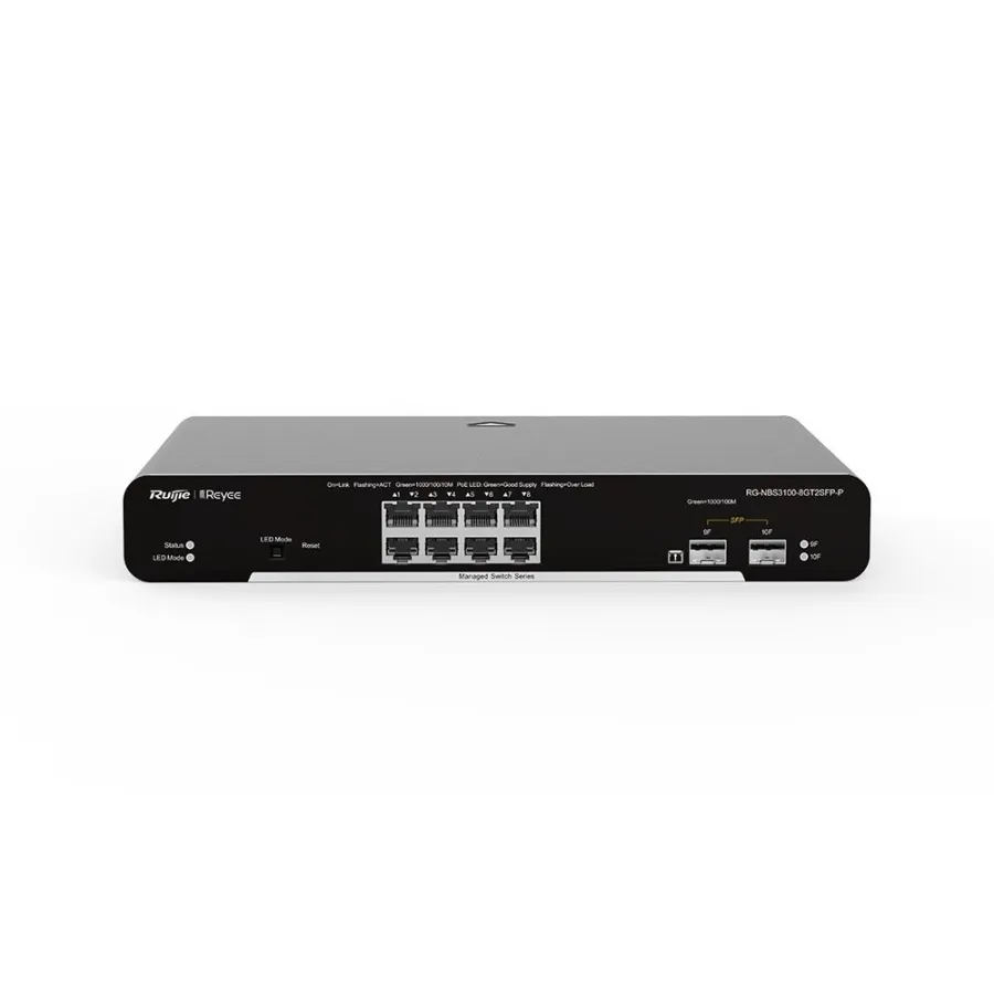RUIJIE REYEE RG-NBS3100-8GT2SFP 8 PORT GIGABIT + 2XGB SFP UPLINK L2 YÖNETİLEBİLİR RACKMOUNT SWITCH