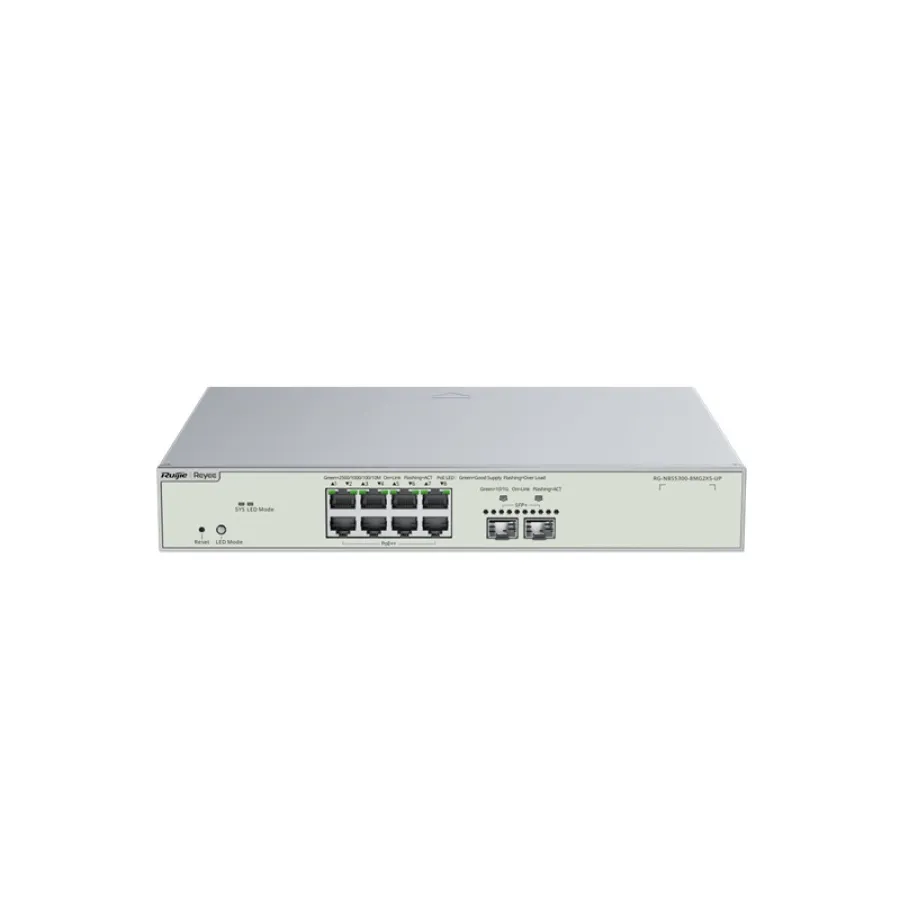 RUIJIE REYEE RG-NBS5300-8MG2XS-UP 8 PORT 8X2.5GE + 2X1GB SFP LAYER3 370W POE YÖNETİLEBİLİR SWİTCH