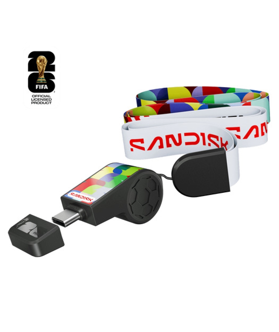 SanDisk 128GB USB-C Flash Bellek SDCZIA-128G-G46, 300MB/s Hızlı, FIFA World Cup 2026 Özel Seri, Type-C USB Bellek