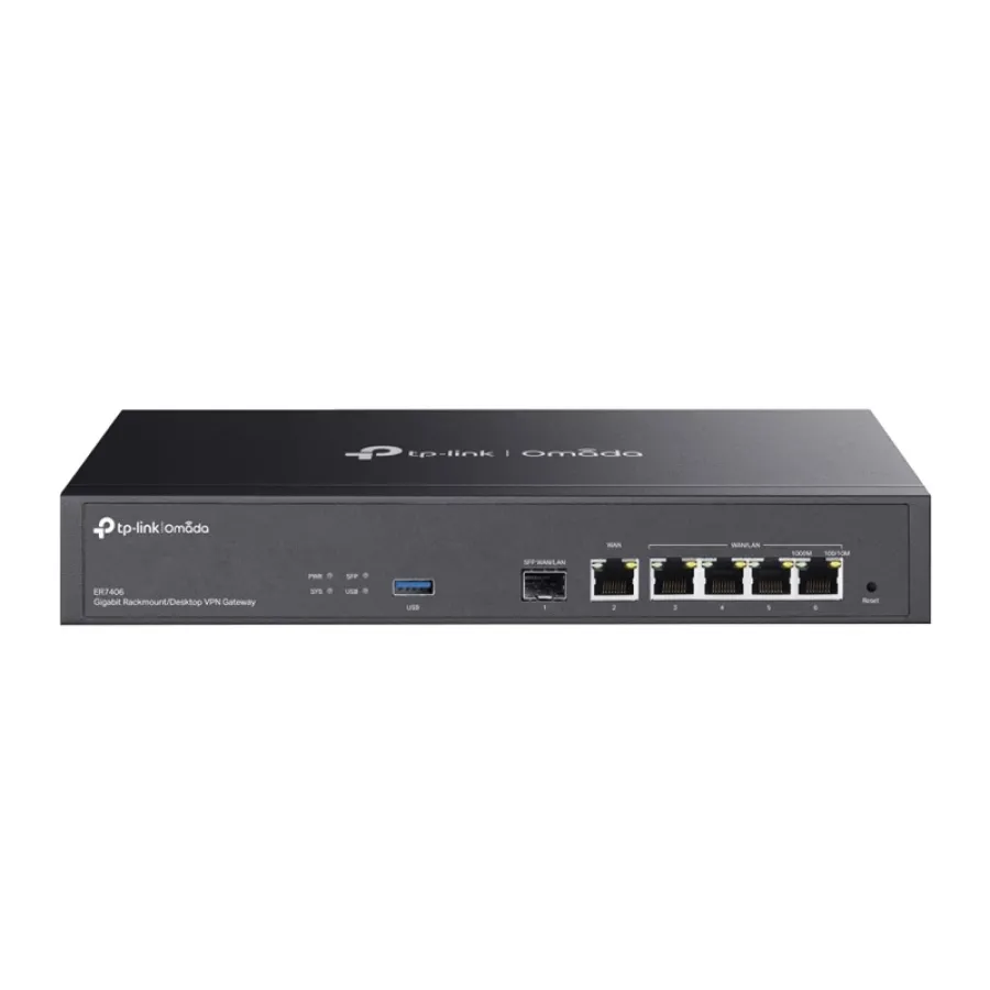 TP-LINK OMADA ER7406 GIGABIT 1XSFP WAN/LAN, 1XRJ45 WAN, 4X WAN/LAN RACKMOUNT VPN ROUTER