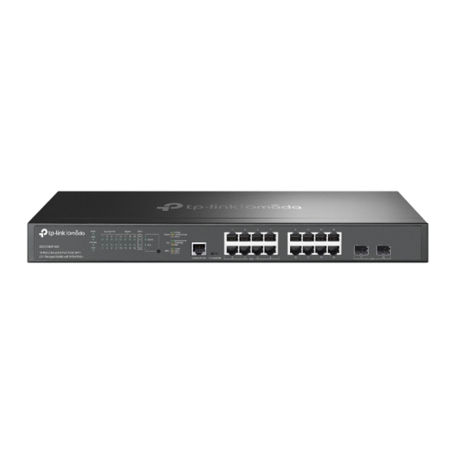 TP-LINK OMADA SG3218XP-M2 16 PORT 2.5G 2 PORT 10GE SFP+ L2+ MANAGED SWITCH WITH 8-PORT POE+
