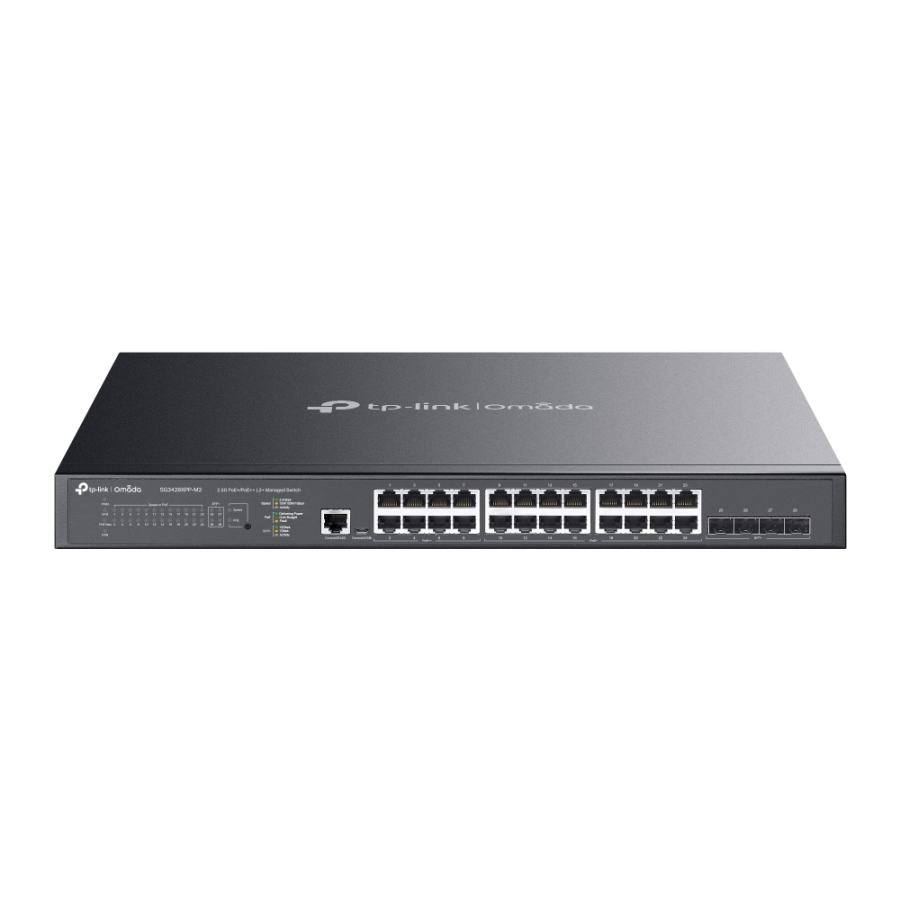 TP-LINK OMADA TL-SG3428XPP-M2 24-PORT 2.5GB 4 PORT 10GE SFP+ L2+ 500W POE YÖNETİLEBİLİR SWITCH