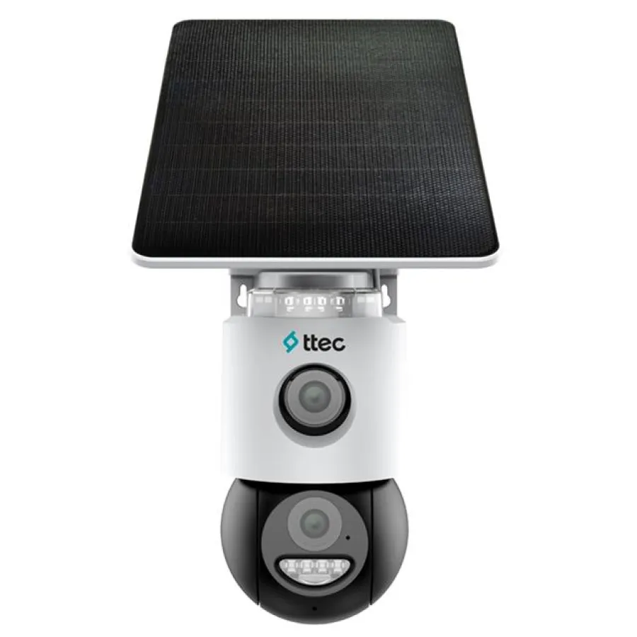Ttec SLR-3320S-MH/SL-4G 3+3 MP Çift Kameralı Solar Panelli Sesli Gece Renkli Sim Kart Destekli 4G PTZ IP Kamera