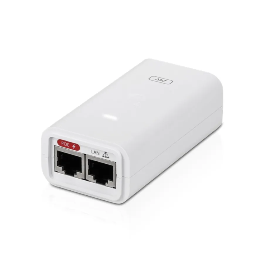Ubiquiti POE-24-12W-G-WH 24V 12W Gigabit PoE Enjektör (RJ45, Passive PoE, Beyaz)