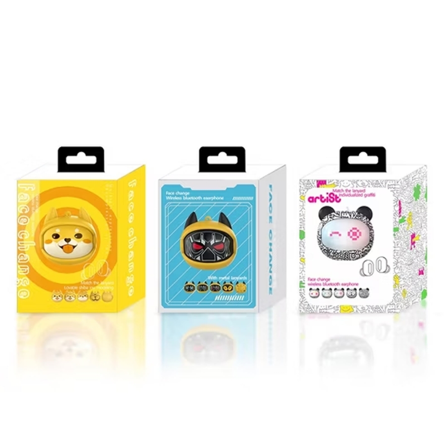 VENANDIN MoodZ Opera Yüz Değiştiren TWS Bluetooth 5.3 Kablosuz Kulaklık - Değiştirilebilir Yüz Tasarımı, Dolby Surround Ses