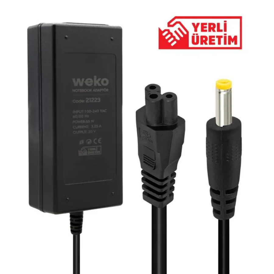 Weko 20 Volt 3.25 Amper 65 Watt Notebook Adaptör (4.0*1.7 Uçlu)