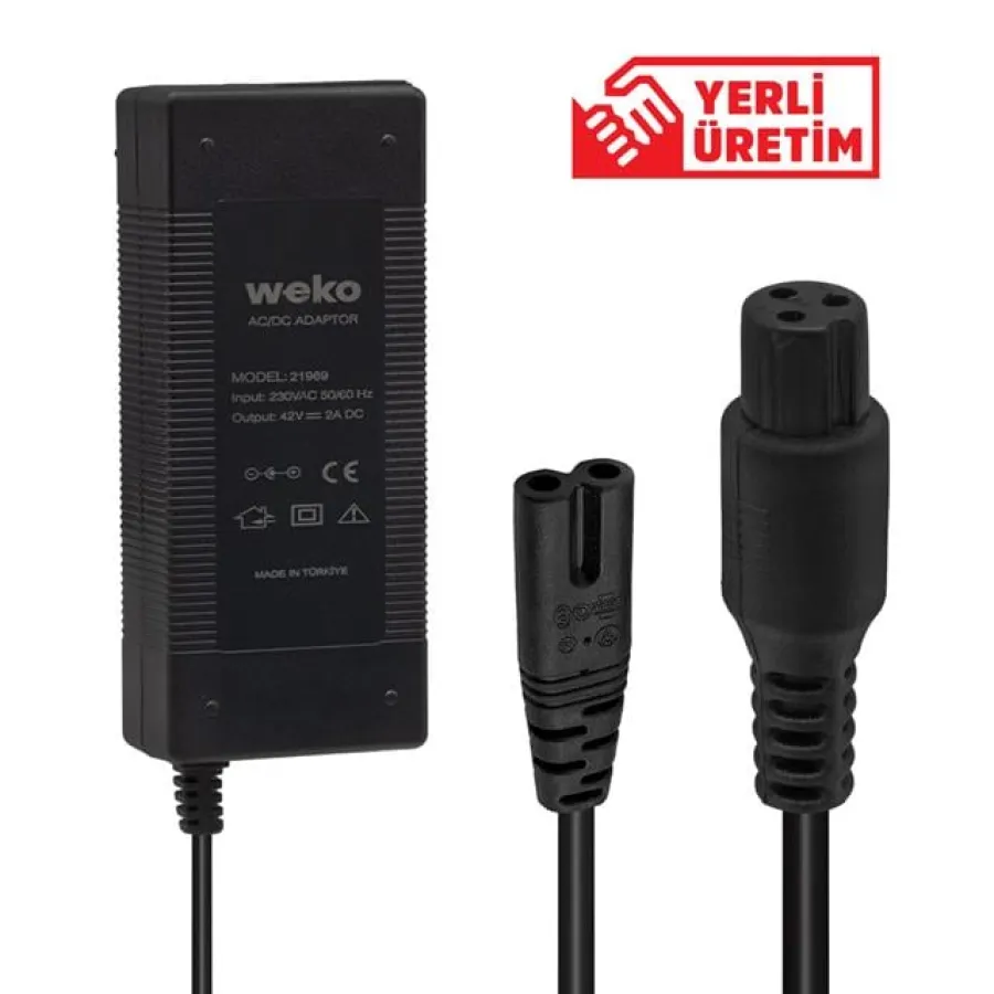 Weko 42 Volt 2 Amper 3 Pinli Masaüstü Ginger Elektrikli Bisiklet Şarj Cihazı