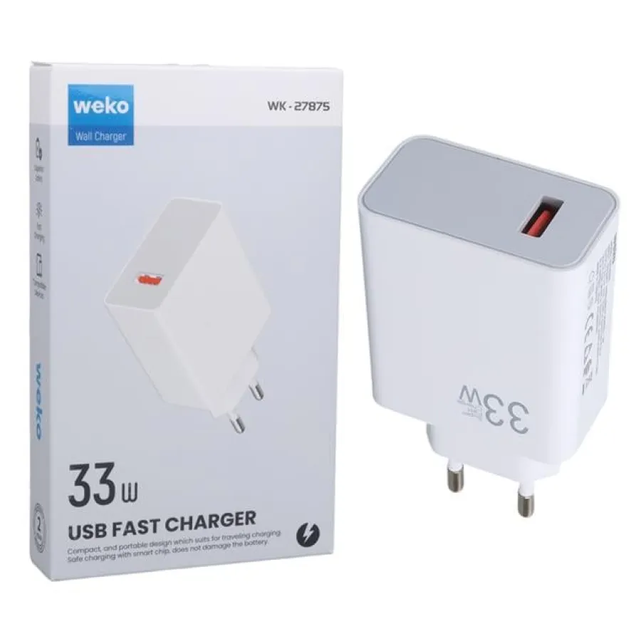 Weko WK-27875 M11 Beyaz 33 Watt Turbo Usb Şarj Başlık Adaptörü