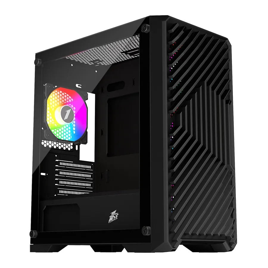 1ST PLAYER TRILOBITE T5 SİYAH 650W 80+ ARGB 4X12CM FAN TEMPERLİ CAM MESH USB 3.0 M-ATX KASA