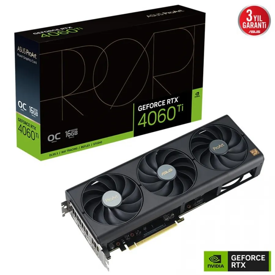 ASUS GEFORCE PROART-RTX4060TI-O16G 16GB GDDR6 1XHDMI 3XDP EKRAN KARTI