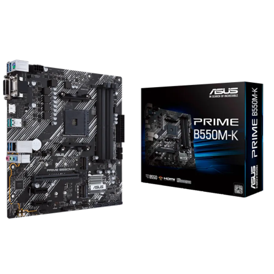 ASUS PRIME B550M-K DDR4 4600MHZ 1XVGA 1XHDMI 1XDVI 2XM.2 USB 3.2 MATX AM4