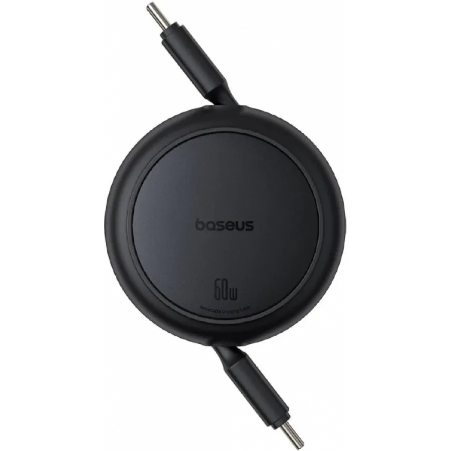 Baseus Free2Pull Mini Şarj Kablosu Type-C to Type-C 60W 1m - Siyah