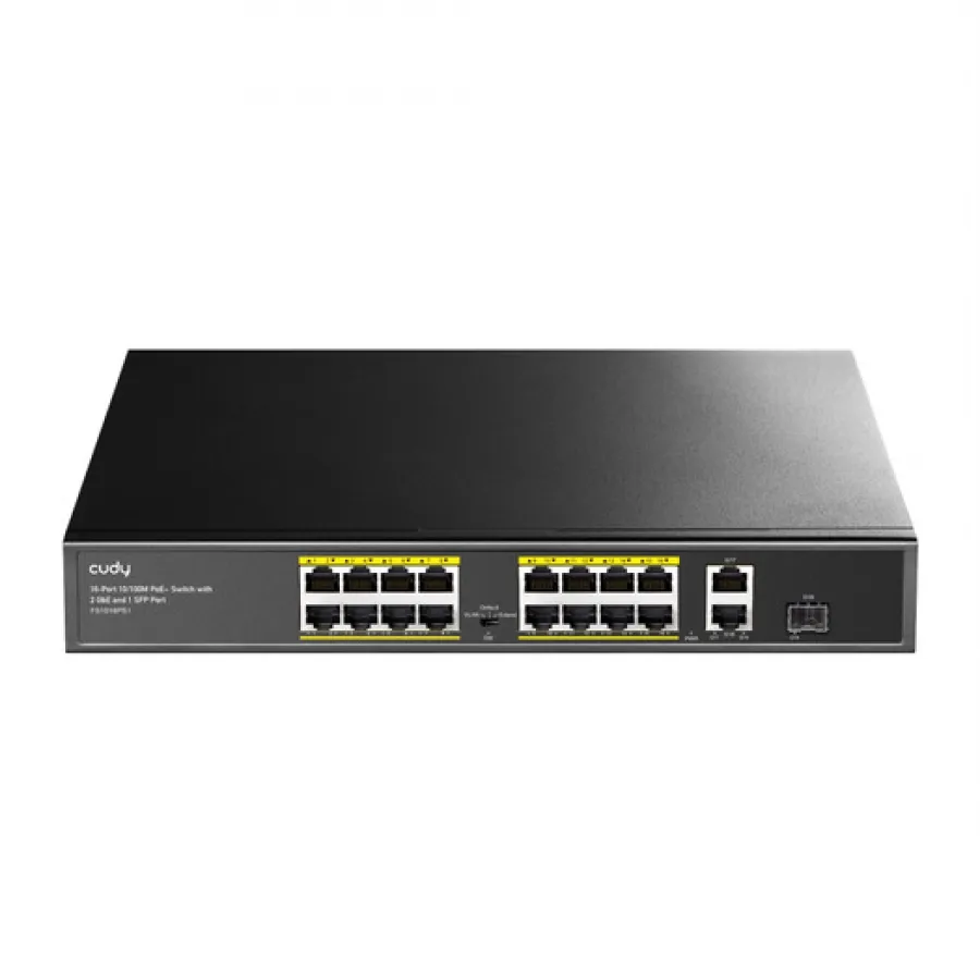 CUDY FS1018PS1 16Port 10/100 PoE+2GB Up200W Switch
