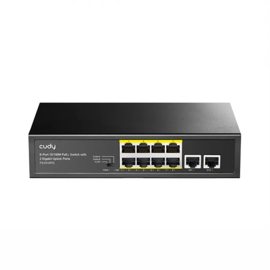 CUDY FS1010PG 8Port 10/100M PoE+2GB Up 80W Switch