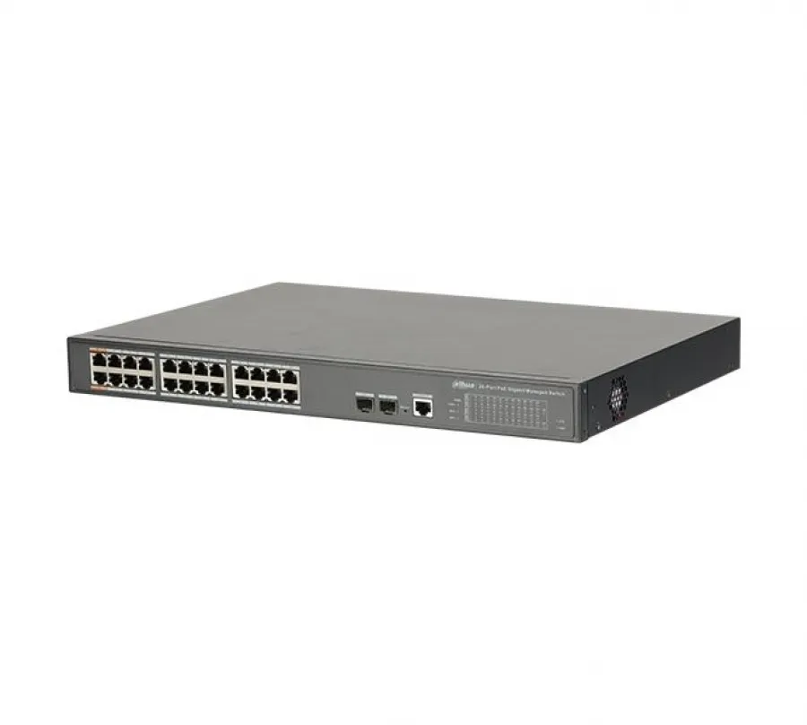 DAHUA PFS4226-24GT-360 24 PORT GIGABIT+2X1GB SFP UPLINK YONETILEBILIR L2 360W POE RACKMOUNT SWITCH