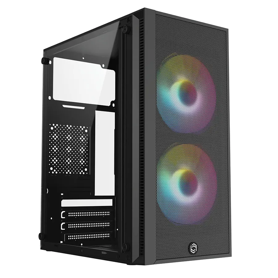 FRISBY FC-8970G 300W 2X RAINBOW FAN MINI TOWER GAMİNG SİYAH KASA