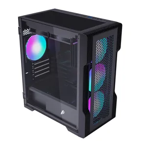 1ST PLAYER TRILOBITE T3 SİYAH 600W 80+ RAINBOW 4X12CM FAN TEMPERLİ CAM MESH USB 3.0 M-ATX KASA