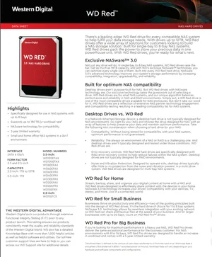 6 TB WD 3.5 RED SATA3 5400RPM 256MB WD60EFAX (RESMI DIST GARANTILI)