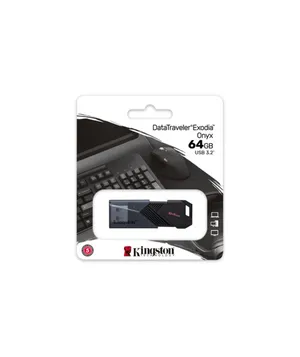 64GB Portable USB 3.2 Gen 1 DataTraveler Exodia Onyx