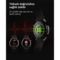 AUKEY SW-2P-GY AKILLI SAAT 3.7CM LCD BLUETOOTH ÇAĞRI SAĞLIK GÖZETİMİ SPOR BİLDİRİMLERİ IP67 GRİ