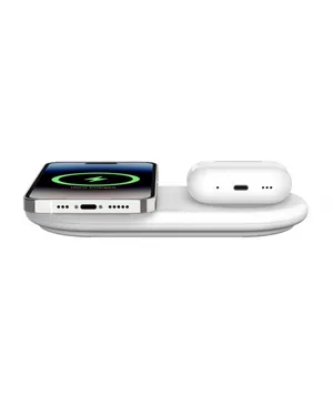 Belkin BoostCharge Pro 2-in-1 Qi2 15w Kablosuz Şarj Standı USB-C - Beyaz