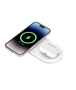 Belkin BoostCharge Pro 2-in-1 Qi2 15w Kablosuz Şarj Standı USB-C - Beyaz